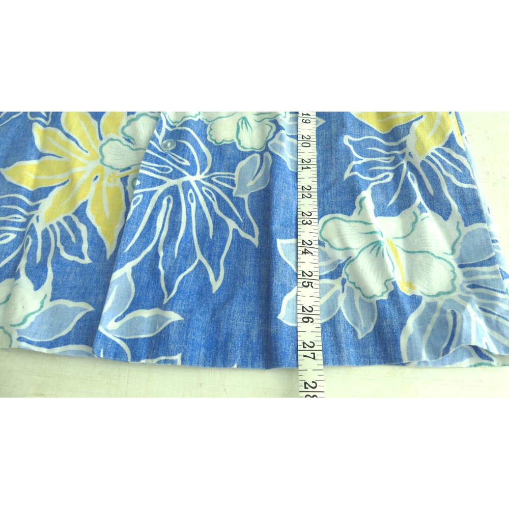 VTG Rai Nani Hawaiian Men's Shirt‎ Size M Blue Floral Tropical Made in Hawaii - Picture 7 of 8